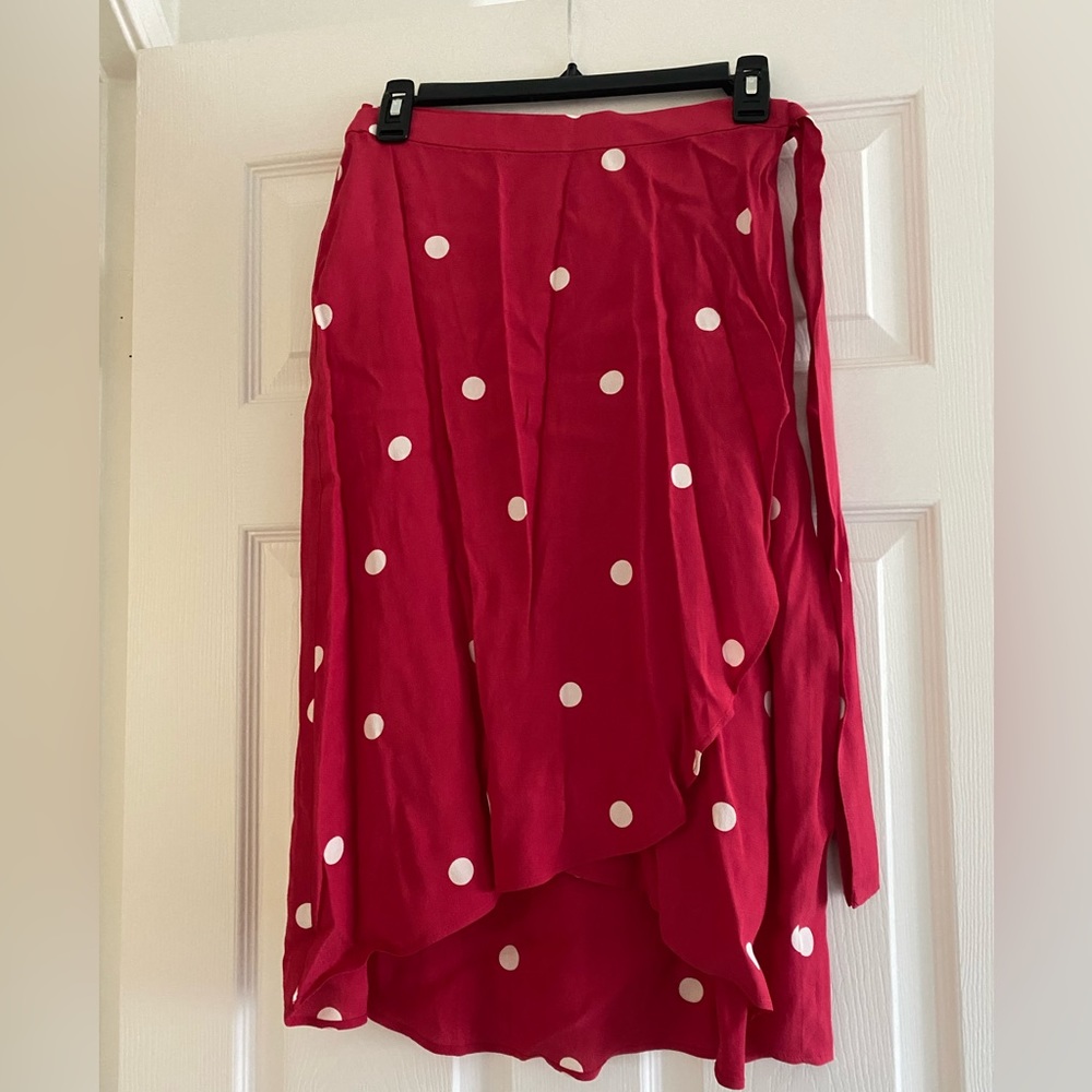 Pink polka dot skirt